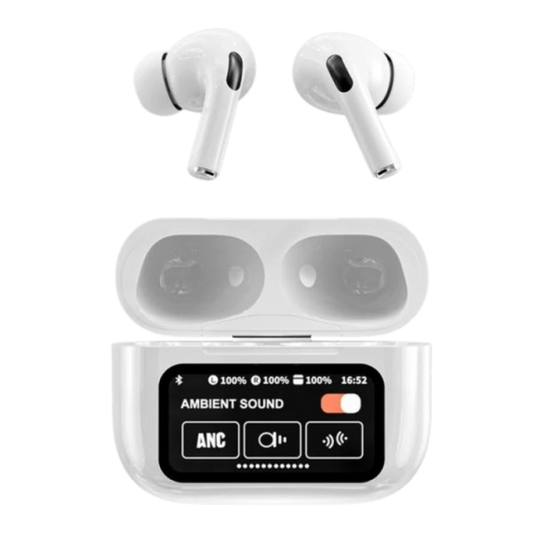 A9 Pro 2 Wireless Earbuds with LCD Touch Screen Display | ANC/ENC Noise Reduction Bluetooth 5.3/5.4 Headphones for iOS & Android | AirPods Pro 2 Alternative